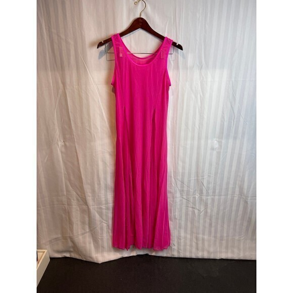 Hot Pink 3 Piece Bikini Maxi Mesh Cover Up Front Slits Dress Size Large RefM022 - Picture 12 of 12